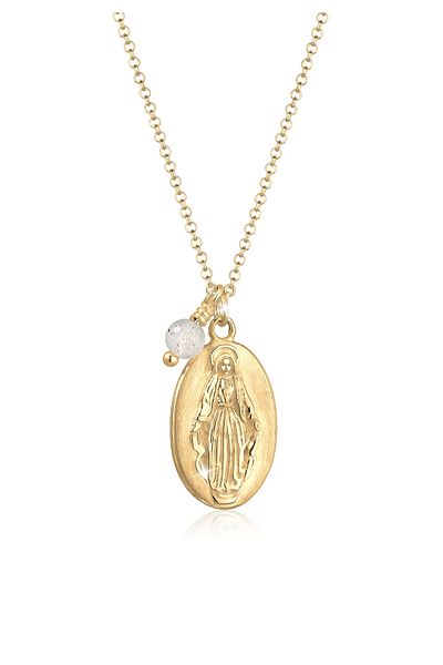 ELLI Colier Femei Marian Image Pandantiv Basic Cu Sfera De Labradorit In Argint Sterling 925