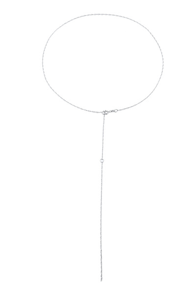 ELLI Náhrdelník ve tvaru Y pro ženy, kroucený řetízek ze sterlingového stříbra 925, párty / silvestrovský 40 cm