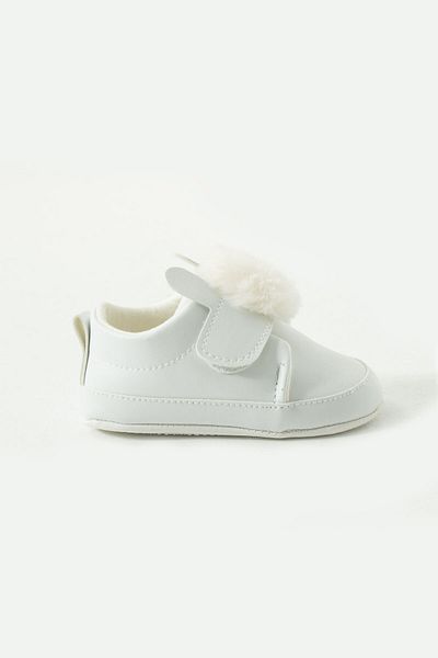 yummy kids Non-Slip Sole Ear Pompom Detailed Velcro Comfortable Baby Girl First Step Booties