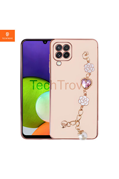 TechTrove Samsung Galaxy M22 Kılıf El Tutamaçlı Kamera Korumalı A+ Kalite Sil...