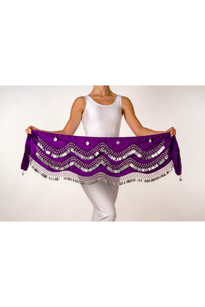 Armelit Şakira Kemeri Kına Mor Dalgalı Gümüş Roman Oryantal Shakira Kemer