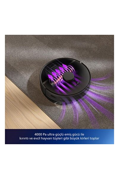 Philips Akıllı Robot Süpürge Islak ve Kuru Temizlik Wi-Fi Androdi-Ios Bağlantı