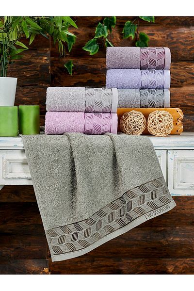 Two Dolphins Atlas Set of 6 30*50 Hand Towels Kitchen & Guest Towels