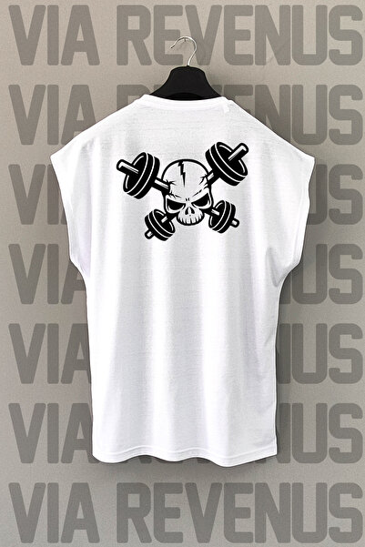 Vordevia Αθλητικό μπλουζάκι Skull Gym με στάμπα μηδενικού μανίκι