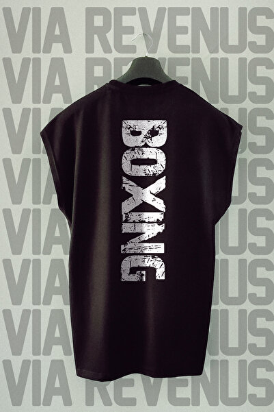 Vordevia Tricou sport cu mânecă zero cu imprimeu Boxing Back