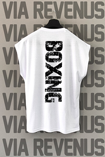 Vordevia Tricou sport cu mânecă zero cu imprimeu Boxing Back