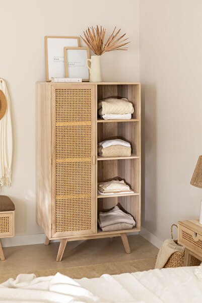 ŞafakMobilya Ahşap Tek Hazeran Kapaklı Modern Gardrop Dolap