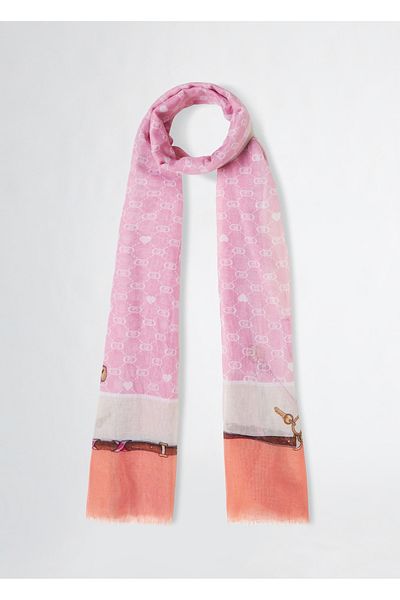 Liu Jo Women's Woven Fabric Patterned Pink Scarf 2a5025t0300-72624
