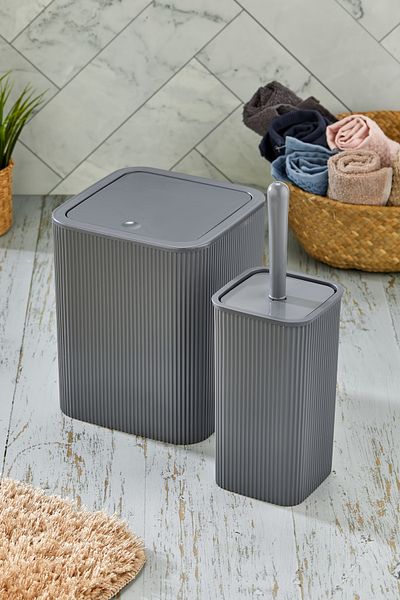 Homie Square Bathroom Set - Line 2, Trash Can and Wc Brush