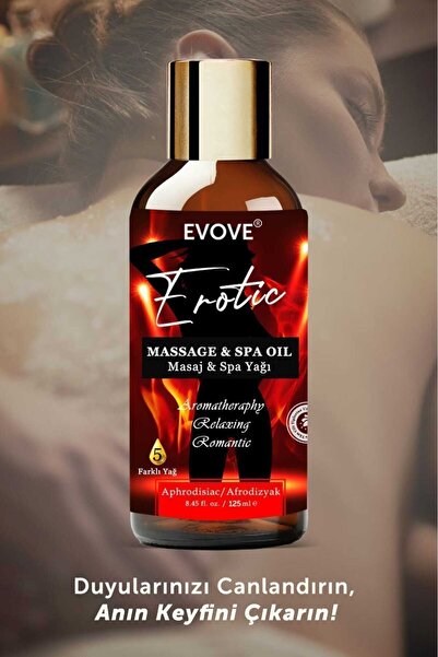 Evove Cosmetics Etkili Erotik Masaj Yağı Aromaterapi Masaj Yağı Kayganlaştırıcı 125 ml