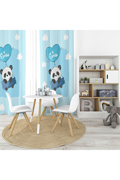 EVSEHOMES CUTE PANDA IMprimare digitală PERDEAUĂ DE FOIȚĂ CU O ARIPI
