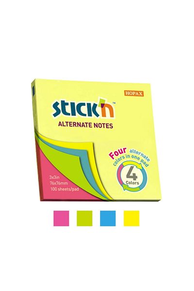 Gıpta Stickn 76x76 Neon 4 Color Adhesive Note Holder 100 Yp