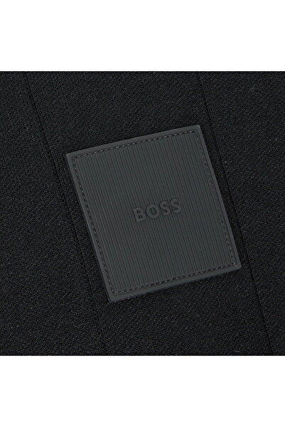 BOSS Erkek Düğmeli Uzun Kollu Hakim Yaka Siyah Kazak 50528782-001