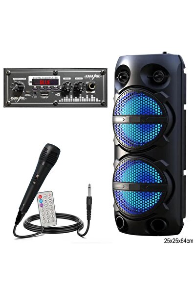 SH TICARET AKTİF SEYYAR ANFİ EL MİKROFONLU 20CM 12W BT/USB/SD LEDLİ KIMISO QS...