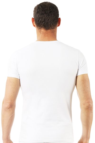 ÖZKAN underwear Özkan 0265 Ανδρικό μπλουζάκι από βαμβακερό κλειστό λαιμό και μισό μανίκι