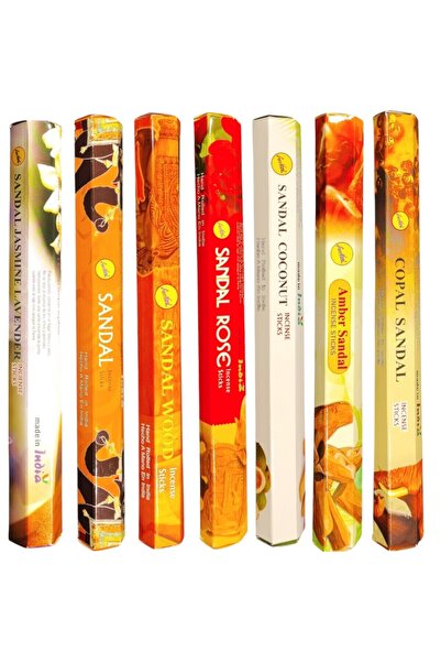sree vani Süper Sandal Serisi 7 Farklı aroma 140 adet tütsü (Tütsülük Hediyeli)