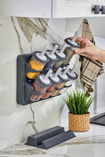 Mek life Stand Spice Rack with 8 Self-Spoons