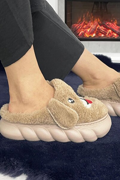 Kidx Bella Ab186 - Пантофи с животни, Сладки плюшени домашни пантофи за кучета, Норка