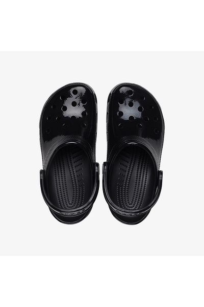 Crocs Γυναικείες μαύρες παντόφλες Classic High Shine Clog