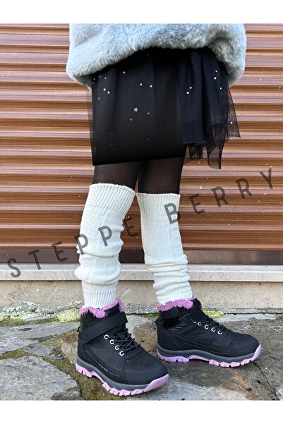 STEPPE BERRY Cream Girl's Leggings