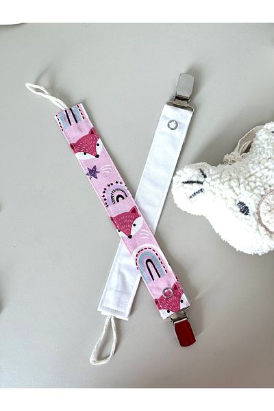 mugaSA Pacifier Strap and Pacifier Chain for Baby Girl - Set of 2