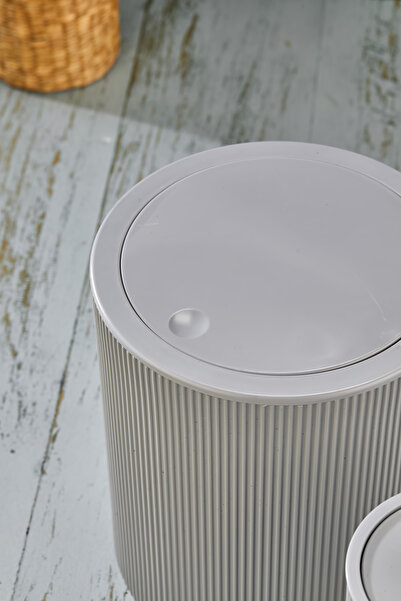 Homie Line 2 Parça Yuvarlak Banyo Seti - Çöp Kovası WC Fırçası Set