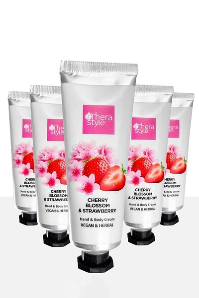 Thera Style Cherry Blossom and Strawberry Hand Cream 5 Pieces |   Cherry Blossom & Strawberry Hand Cream 30 ml