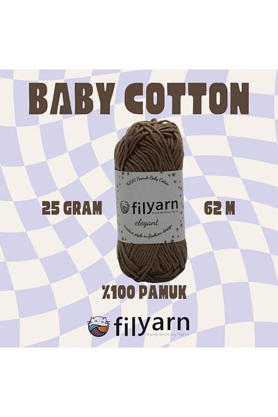 Filyarn 25 γραμμάρια Oeko-tex Certified Baby and Vest νήμα - Πλεκτό στο χέρι βαμβακερό νήμα