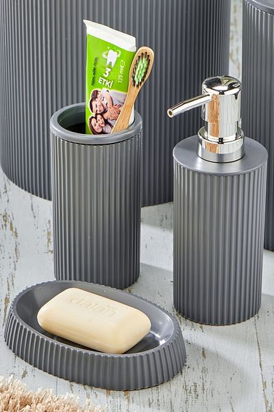 Homie Round Sink Set Line 3 - Liquid Soap Dispenser and Solid Soap Dispenser Toothbrush