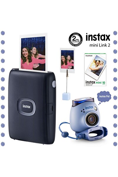 Fujifilm Instax Mini Link 2 Mavi Akıllı Telefon Yazıcısı ve Pal Mavi Dijital Kamera Seti