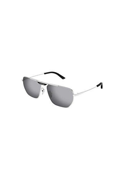 Balenciaga BB0298SA 003 61 Erkek Gümüş Metal Güneş Gözlüğü