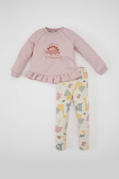 DeFacto Baby Girl Pink Double Combed Cotton Set - D2719A5/Pr345