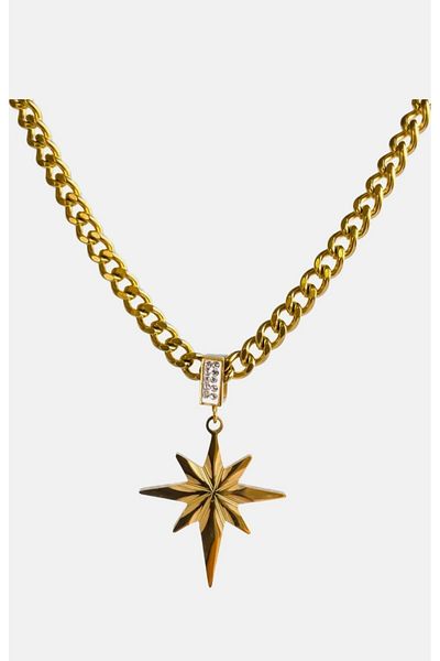 MAHPERİ Steel Pole Star Necklace
