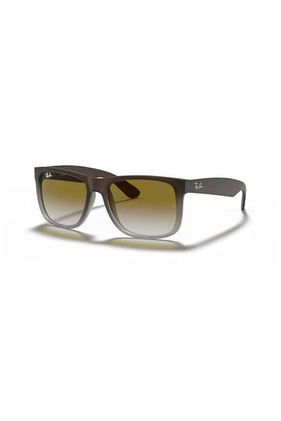 Ray-Ban Ray Ban Man Square Justin Sunglasses- Rb 4165 - Lense Size:55mm - Rubber Brown On Grey