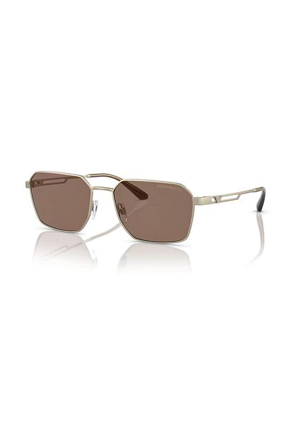 Emporio Armani نظارة شمسية مستطيلة للرجال - Ea 2140 - مقاس العدسة: 57 مم - ذهبي باهت غير لامع