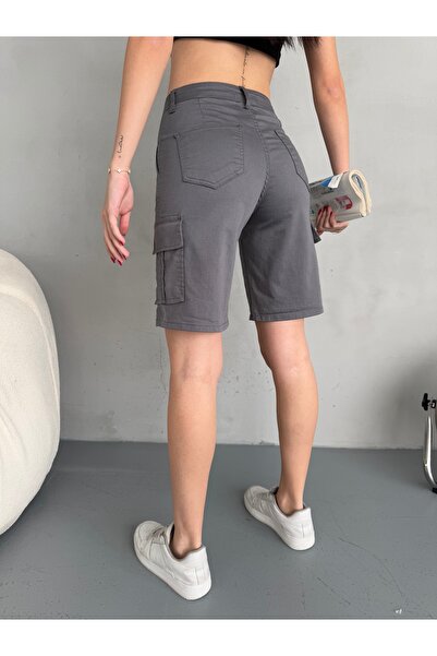 alanora High Waist LYcra Women's Bermuda Shorts - with Cargo Pocket