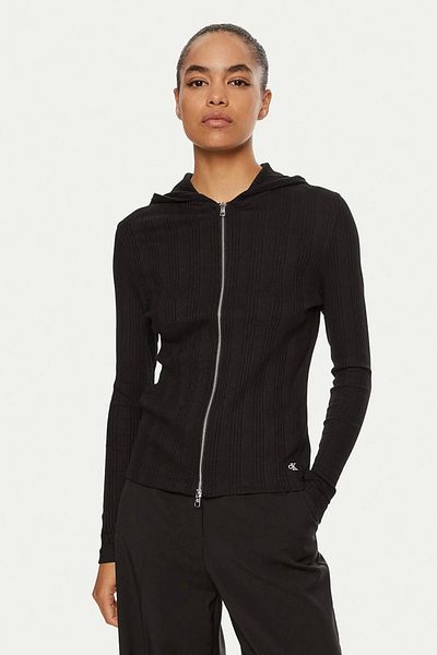 Calvin Klein VARIEGATED RIB ZIPPED CARDIGAN