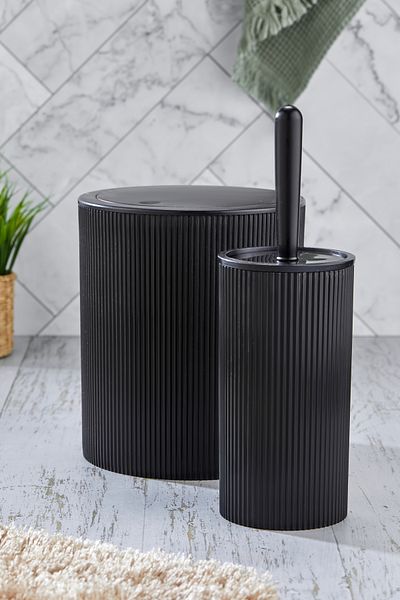 Homie Round Bathroom Set - Line 2, Trash Can and Wc Brush Set