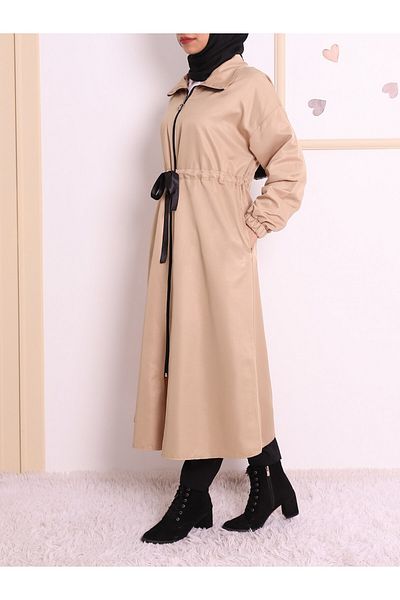 Modamorfo Vysoký golier Tunel Lace-Up Trench