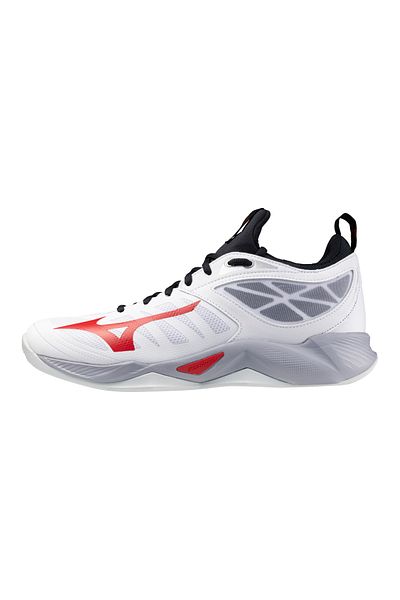 MIZUNO حذاء الكرة الطائرة للجنسين من Wave Dimension باللون الأبيض/الرمادي