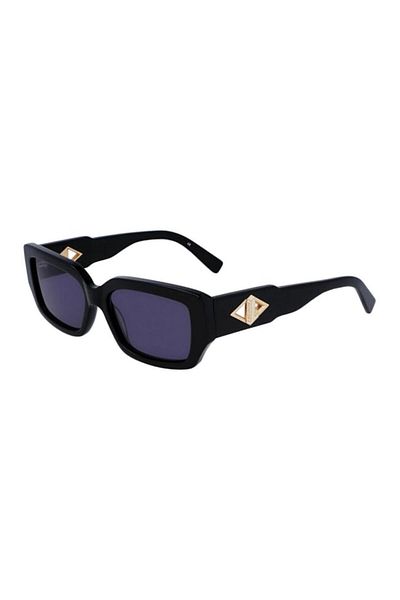 Lacoste L 6021s 001 55 نظارات شمسية نسائية مستطيلة باللون الأسود