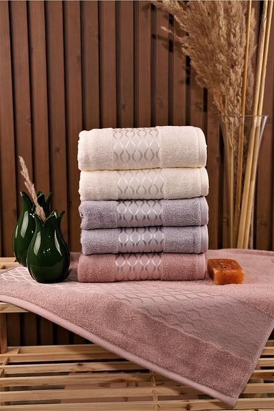 Özdilek Elissa 6-Piece Cotton Highly Water Absorbent 50*80 Hand and Face Towels