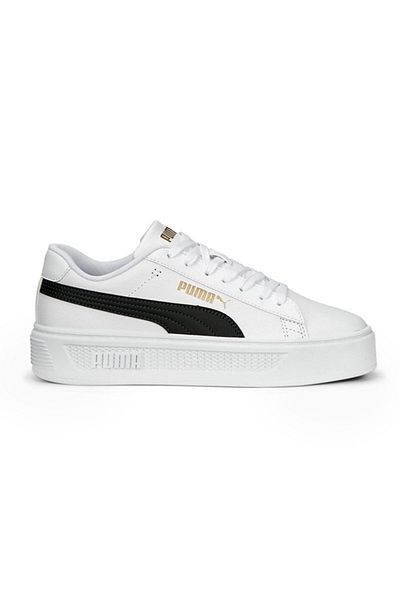 Puma Smash Platform V3 Γυναικεία Λευκά Casual Αθλητικά Παπούτσια 390758-04