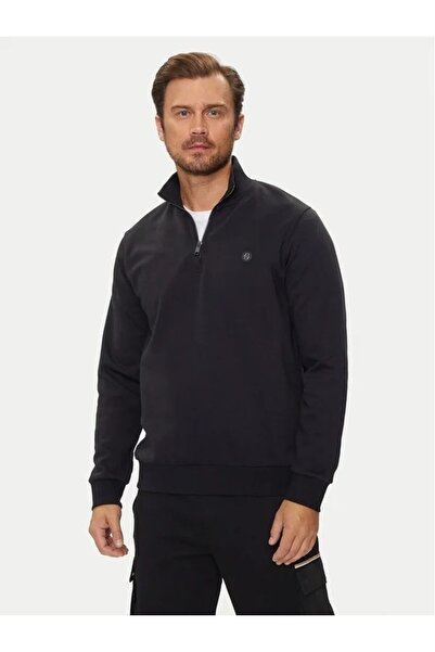 BOSS Pamuklu Yarım Fermuarlı Dik Yaka Sweat Erkek SWEAT 50520781 001