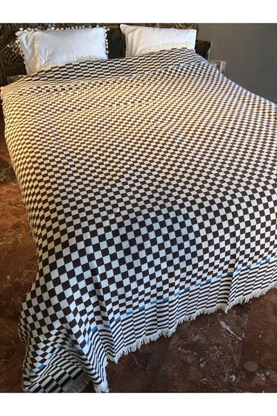 KARAKRAL Checkerboard Patterned Brown Double Jacquard Pique