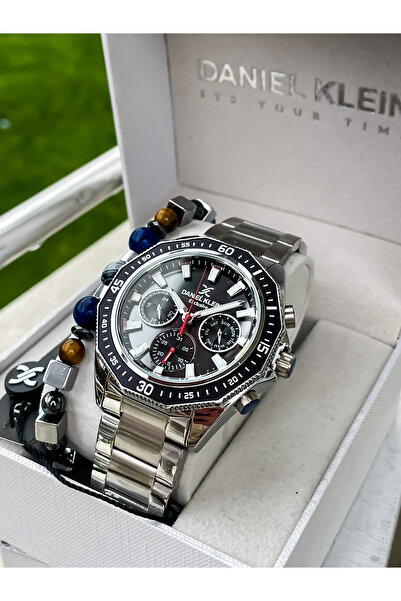 Daniel Klein Men's Wristwatch - New Season Silver Color, Steel Cord, 3 ATM Waterproof Bracelet Gift