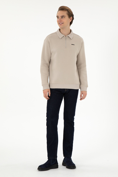 U.S. Polo Assn. Erkek Taş Basic Sweatshirt 50298265-VR049