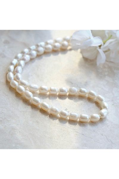 Lapismar atelier Gerçek Inci (AA) Choker Kolye, Kararmaz Çelik Zincir (5CM) V...