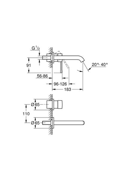 Grohe Essence Two Holes Sink Faucet M-size - 29192gn1