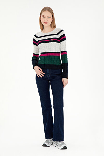 U.S. Polo Assn. Жіночий синій светр з велосипедним коміром 50293151-VR033